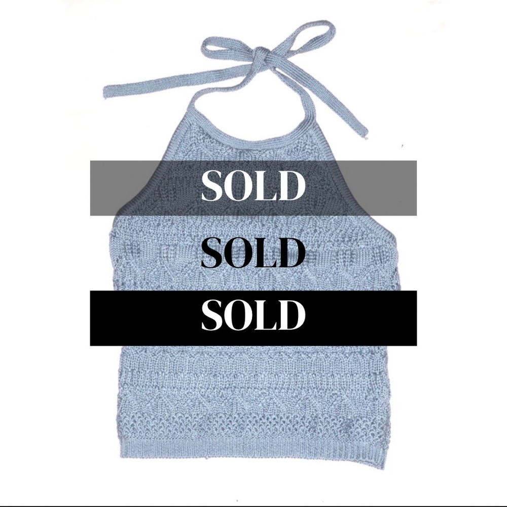 ⛔️SOLD⛔️Blue Crotchet Crop Top